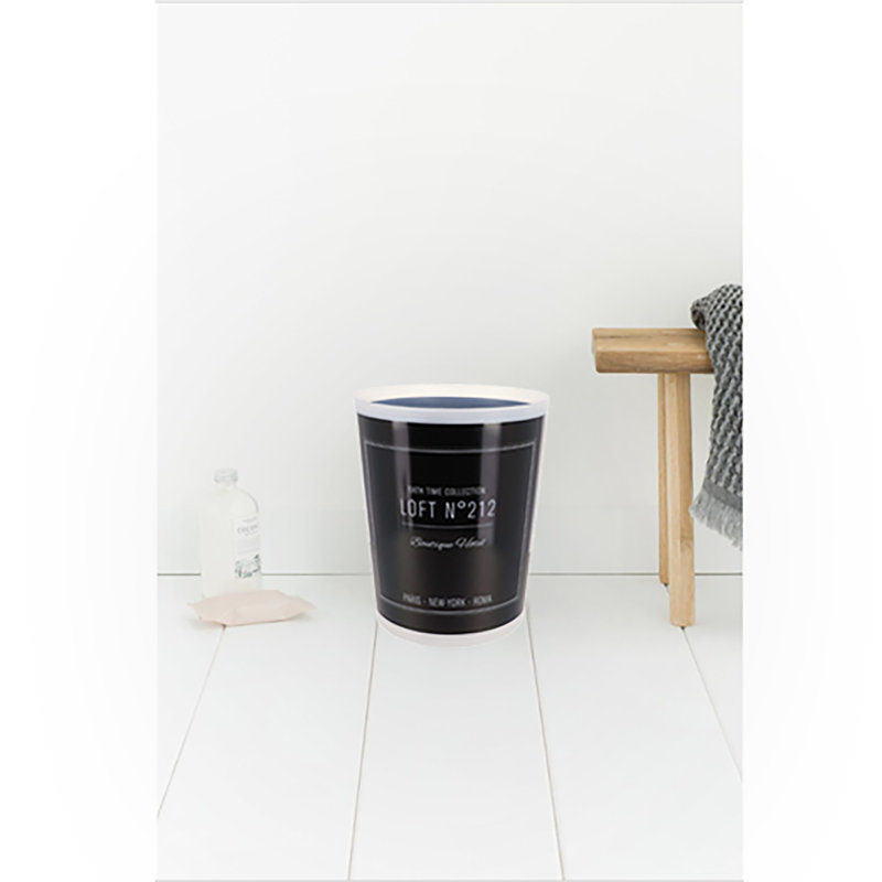 Chic Black Plastic Office Waste Basket 4.5L