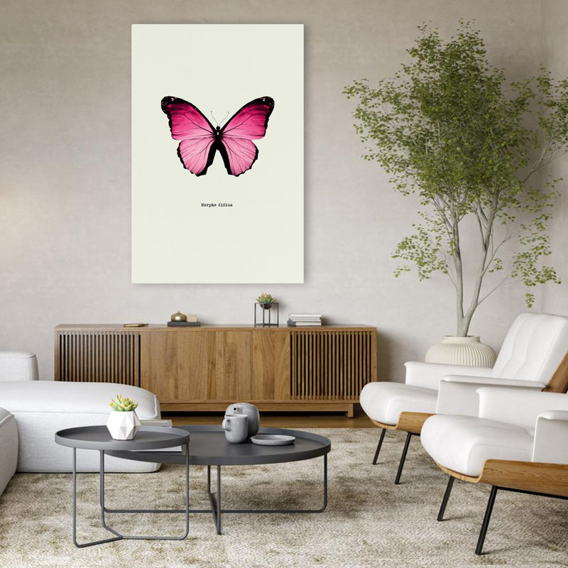 Papillon rose - Art avec papillons, H 48 po x l 32 po