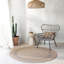 Stockett RoundBoho Jute-Look Beige Brown Area Rug-1033008810