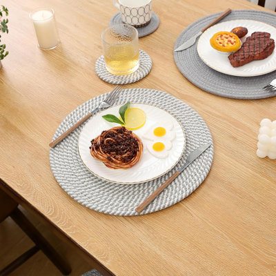 Woven Rope Round Placemats Set Of 6