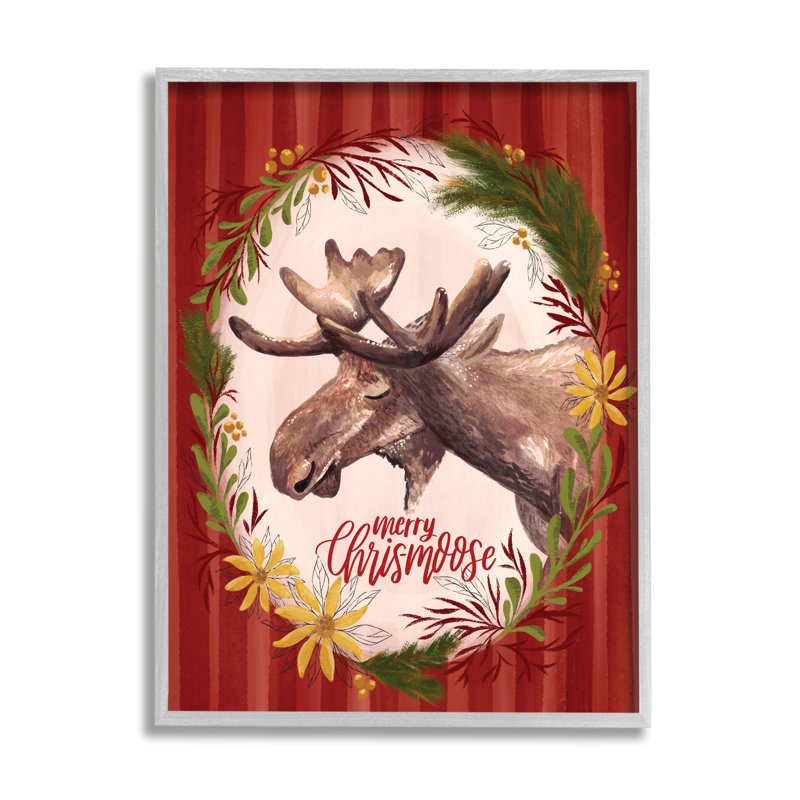 Merry Chris-Moose, Estampe numérique Farmhouse, H 14 po x l 11 po