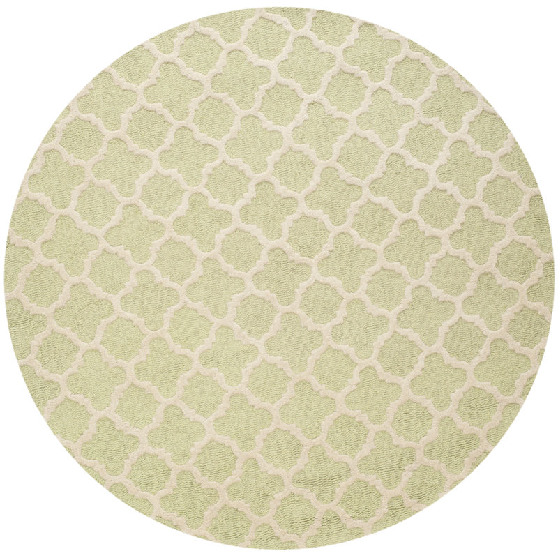 Cambridge Hand Tufted Wool Geometric Rug, Round 6'