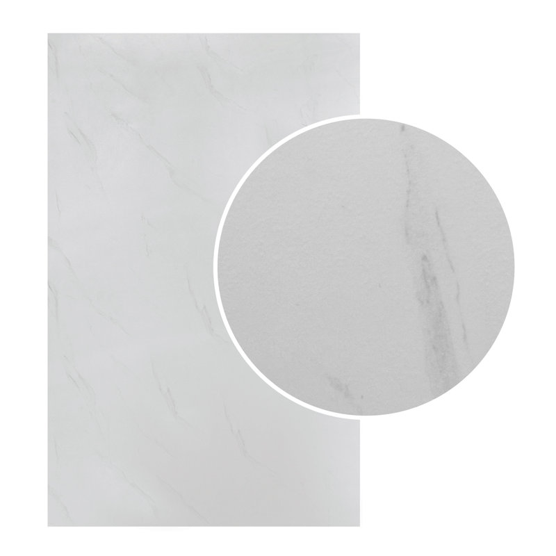 WOODBRIDGE 3-Piece  Shower Wall Panel Surround Kit in Carrara White, Quick Install and Trimmable., 96" H x 60" W x 32" D