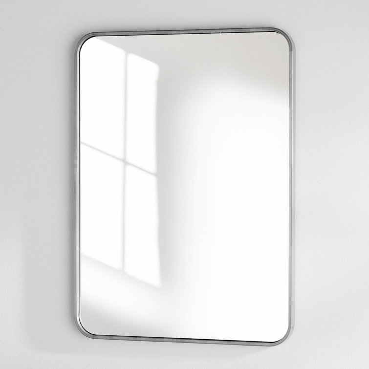Sabine Metal Rounded Rectangle Wall Mirror RE/FINE Finish: Silver, Size: 30'' H x 20'' W