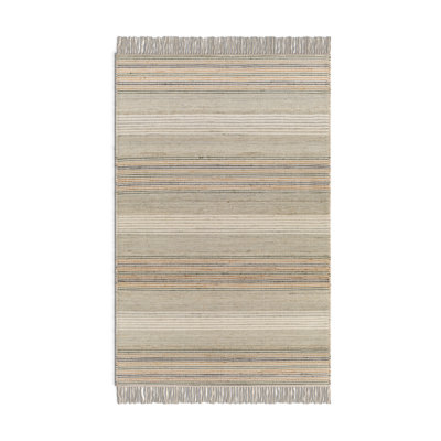 Haiya Hand-Woven Striped Jute Area Rug