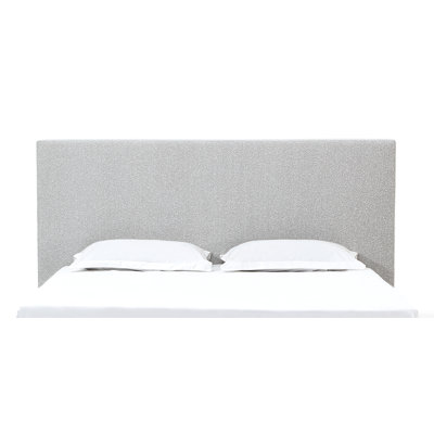One Upholstered Modern Headboard In Cotton Ball Boucle