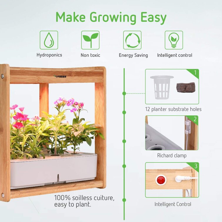 VIVOSUN Hydroponics Growing System, Herb Garden with Spectrum LED