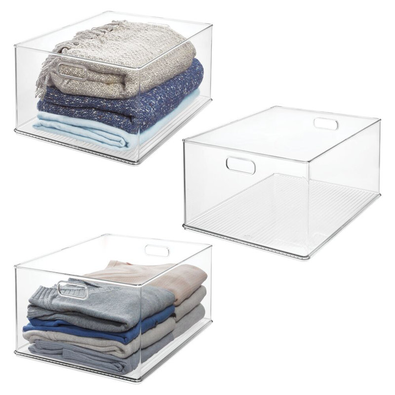 Storage Bins with Handles for Household Storage and Organization - Ideal for Kitchen, Bathroom, or Home Office