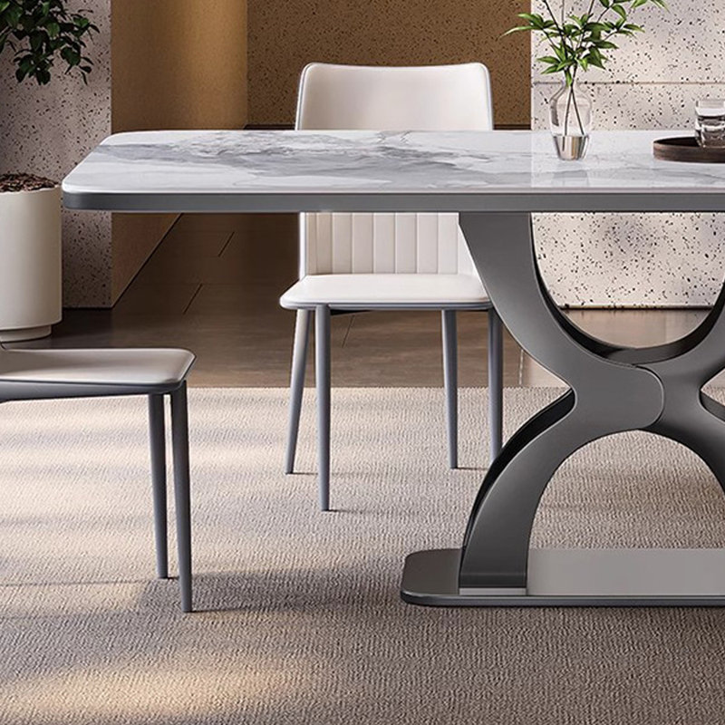 Table de salle à manger de style minimaliste italien, 5 pièces: table, 4 chaises, H 29,53 po x l 55,12 po x P 31,5 po