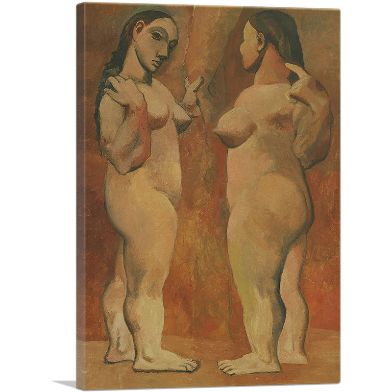 «Two Nudes 1906» par Pablo Picasso, reproduction d'art sur toile tendue, H 18 po x l 12 po x P 0,75 po