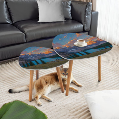 Ensemble de 2 tables basses gigognes Triangle