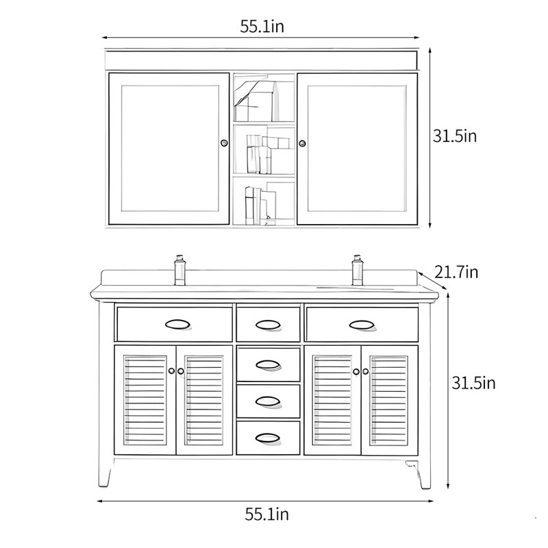 Armoire de salle de bain américaine.