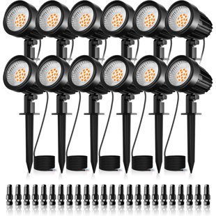 Low-voltage  Landscape Light, 12v  15w 3000k Warm White Led Spotlight With Ip66 Waterproof Rating (12-piece Set Including Connector) (Set of 12)