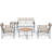 5 Piece Outdoor Wicker Conversation Set, Patio Furniture Conversation Set