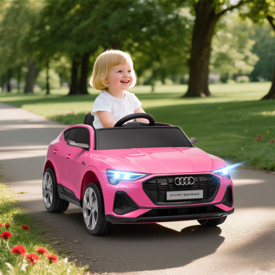 HOMCOM Audi E-tron Licensed 12V Kids Electric Ride on for 3-5 Years Pink