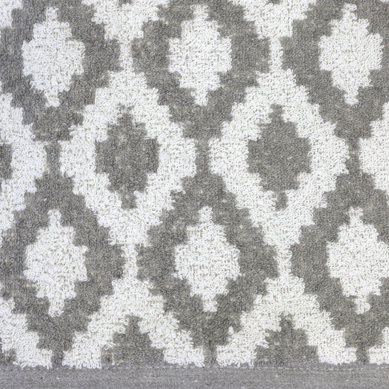 Serviette de bain jacquard Fibertone par 1888 Mills, losange, 30 x 60, 13,00 lb / dz, Gris