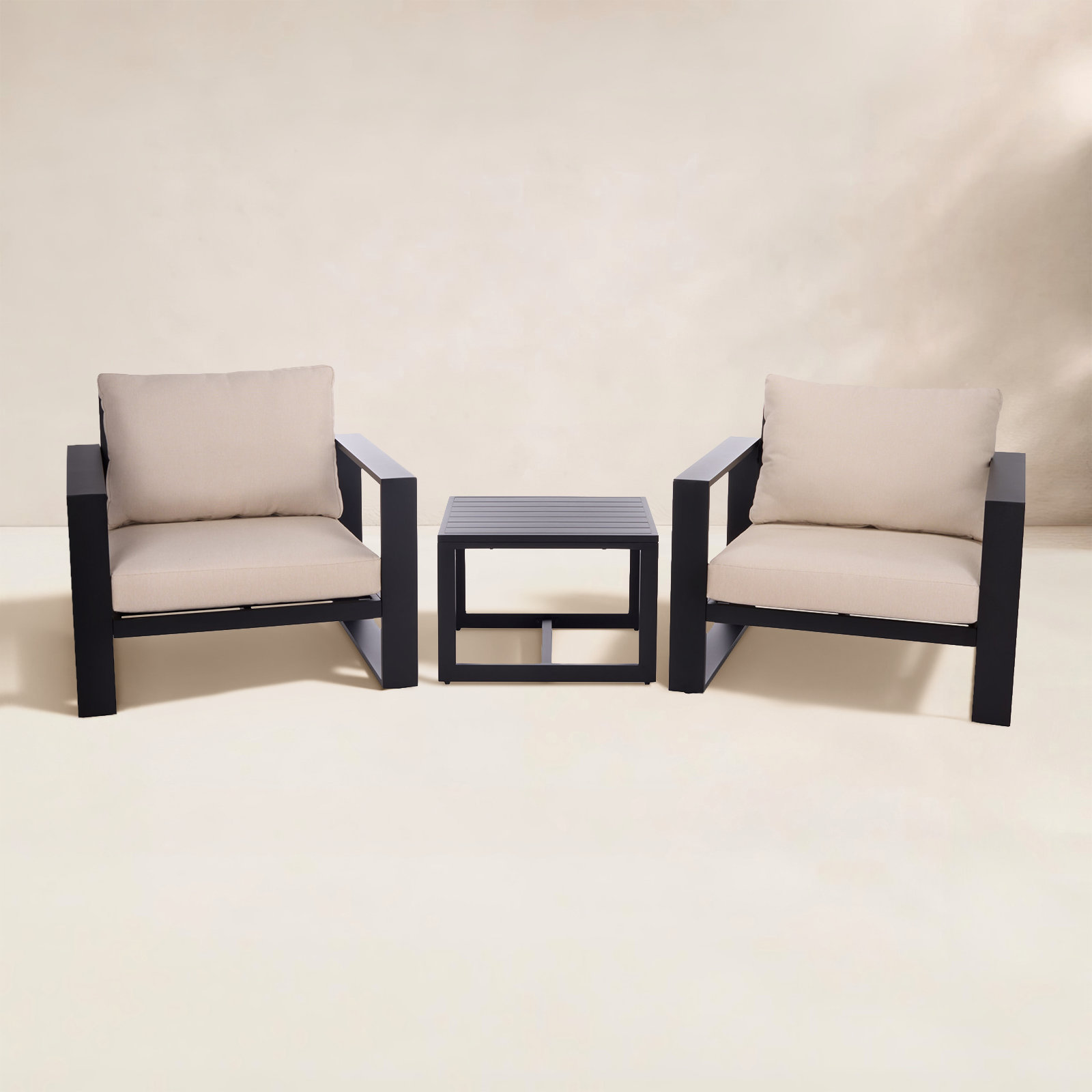 Dwyer 2-Person Patio Seating Group, Black