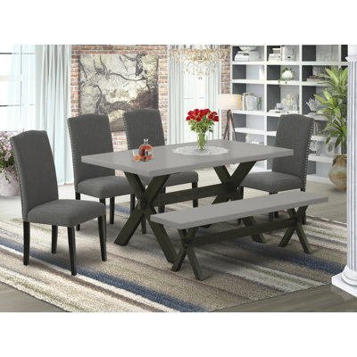 Aimo 4 - Person Rubberwood Solid Wood Dining Set