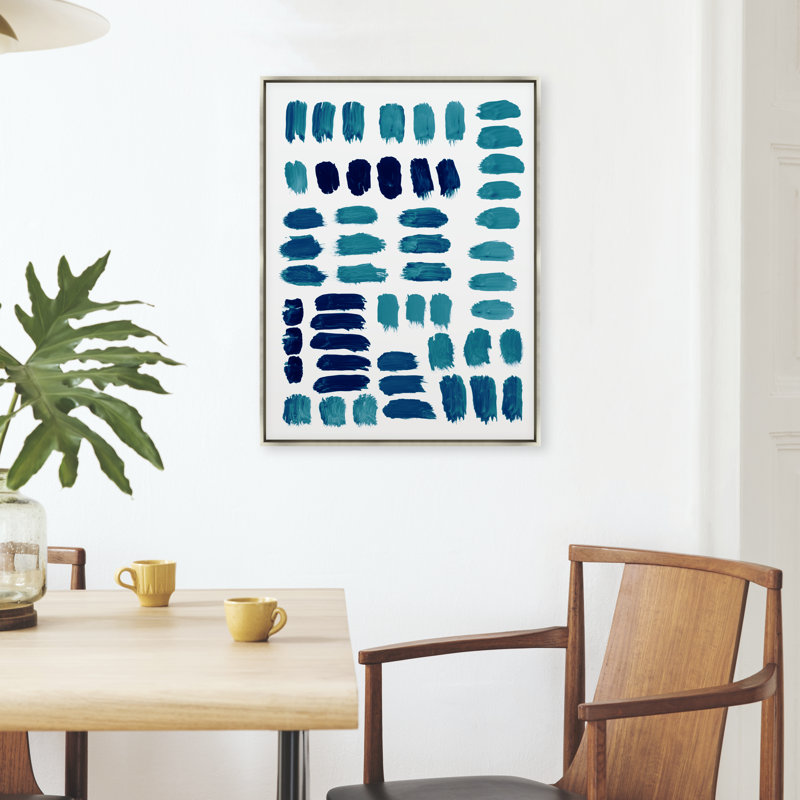 "Series Blue Arrangement I" par Guseul Park - peinture sur toile, H 49,5 po x l 37,5 po x P 1,5 po, Image au gel brossé