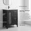 Modern 24" Bathroom Vanity with Sink, White Cabinet with Frosted Glass Door, 2 Drawers & Adjustable Shelf, Space-Saving Solid Wood Vanity for Small Bathroom-1728589363