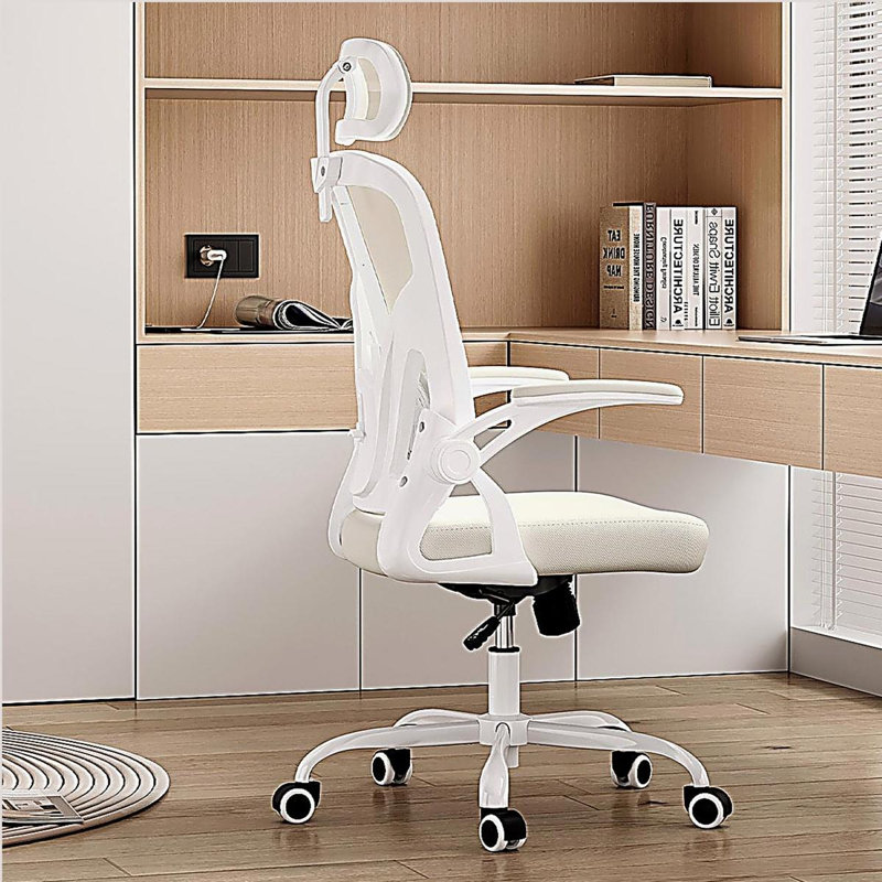 Home Office Desk Chair with Headrest, Ergonomic Office Chair, High Back Computer Chair with Armrests and Adjustable Lumbar Support