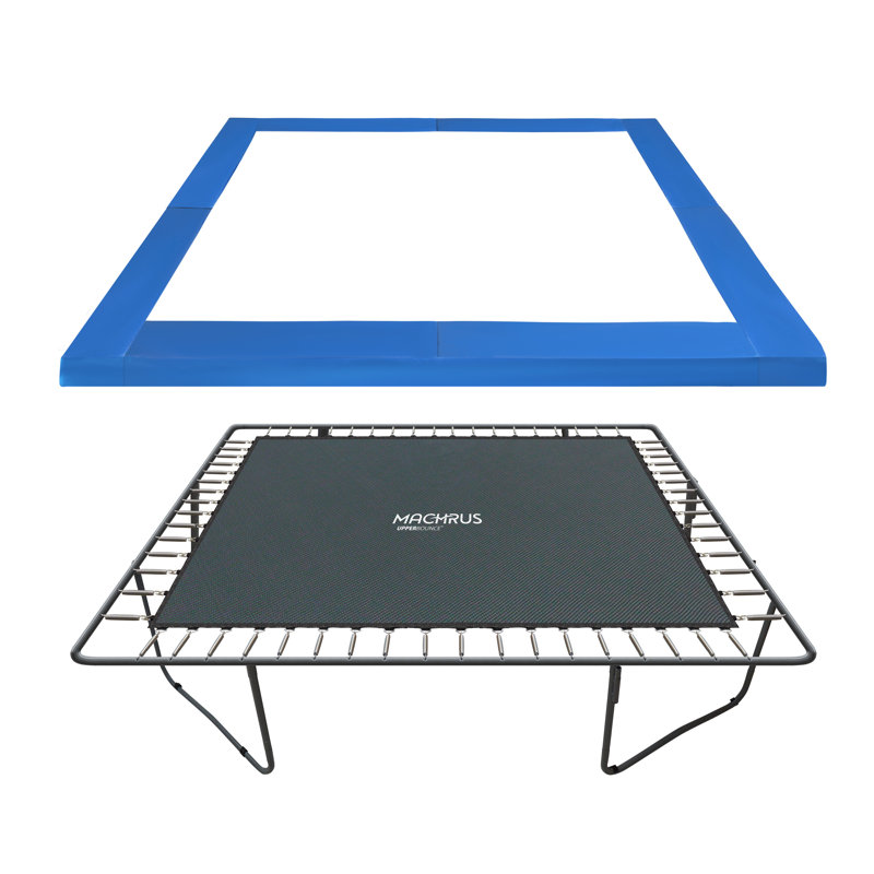 Le coussin de trampoline à rebond supérieur pour trampolines carrés Machrus convient à un cadre de trampoline carré de 13 pi - bleu
