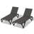Pool Lounge Chairs Set Of 2, Aluminum Adjustable Outdoor Chaise Lounge With Wheels, All Weather Poolside Chairs For Deck Lawn Patio Backyard, Textilene - Dark Gray-404257114