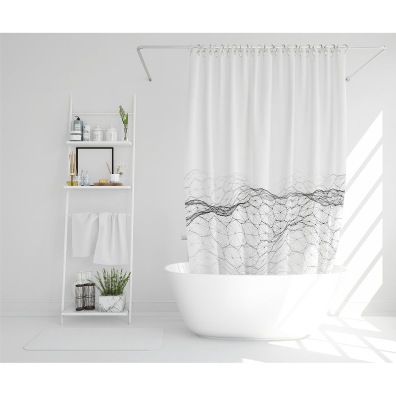 Futuristic Digital Landscape Designer Shower Curtain
