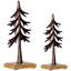 Arbres sur décorations de Noël en métal à base de bois - 11,5 po - ensemble de 2-102333426