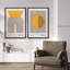 Mid Century Modern Boho Bauhaus Solar Sun Abstract Art Decor Framed On Canvas 2 Pieces Print-71660213-71660214