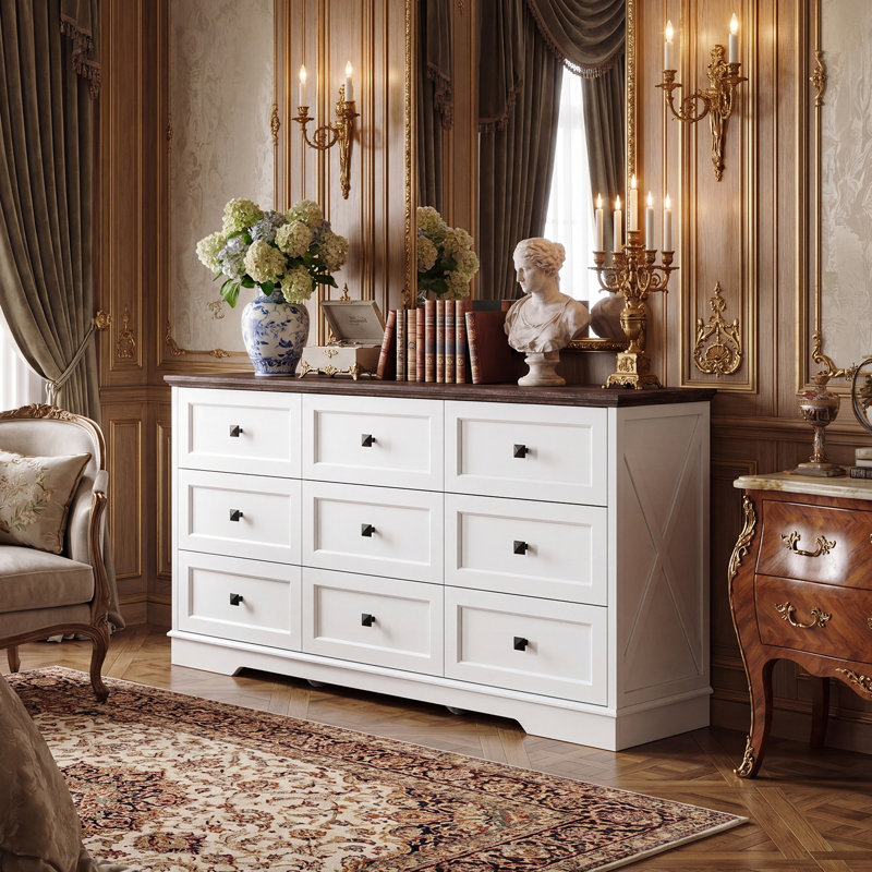 59 " W 9 - Drawer Dresser, White