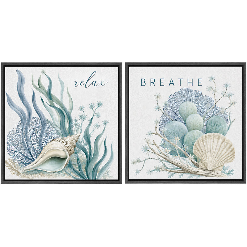 Relax Relax Breathe, H 24 po x l 24 po x P 1,5 po, Cadre noir