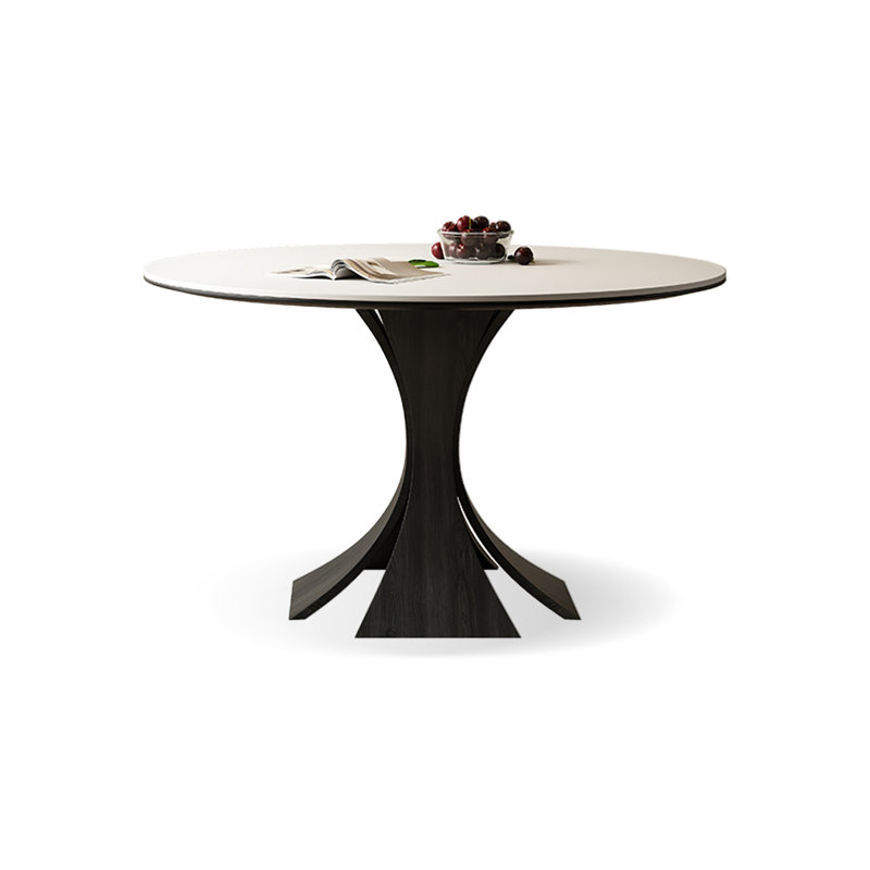 Table de salle à manger blanche, H 29,53 po x L 43,31 po x l 43,31 po, Noir