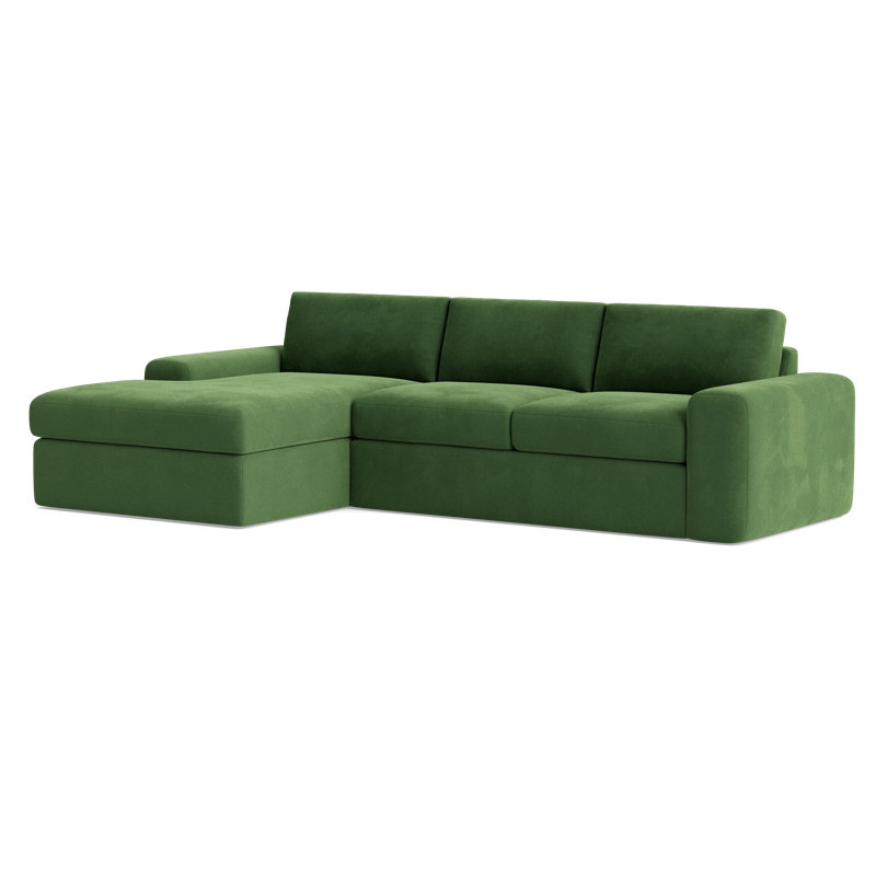 The OG Sofa & Chaise, Performance Velvet - Ivy, Left Hand Facing