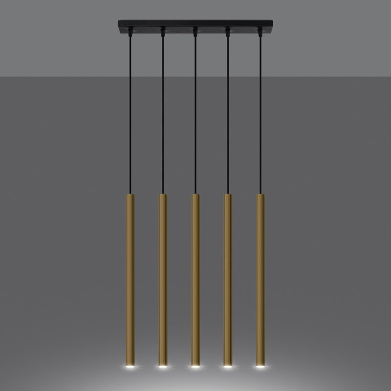 Pendant lamp Berthile 1 gold, 45x5x90 cm, Golden Shine, 5 Lights