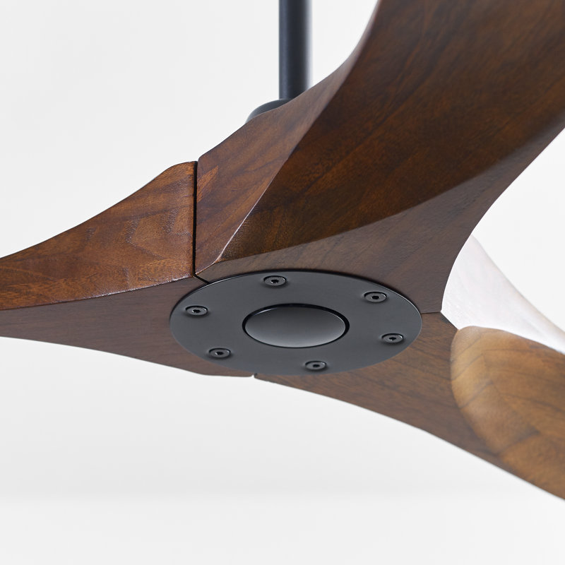 Maverick 3 - Blade Ceiling Fan With Remote, Matte Black with Dark Walnut Blades, 70 inches