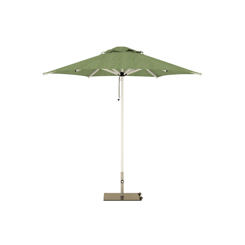 Mistral Round Market Umbrella, Square Metal with wheels+2" Stainless Steel Tube, Cacti, 8'10"