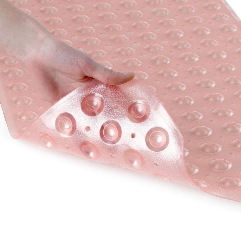 Tapis de bain extra long antidérapant avec ventouses, Corail