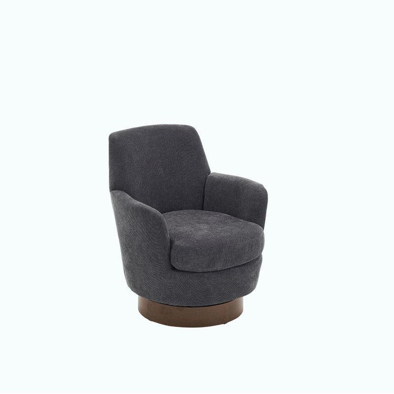 Fauteuil demi-tonneau pivotant, Polyester gris foncé