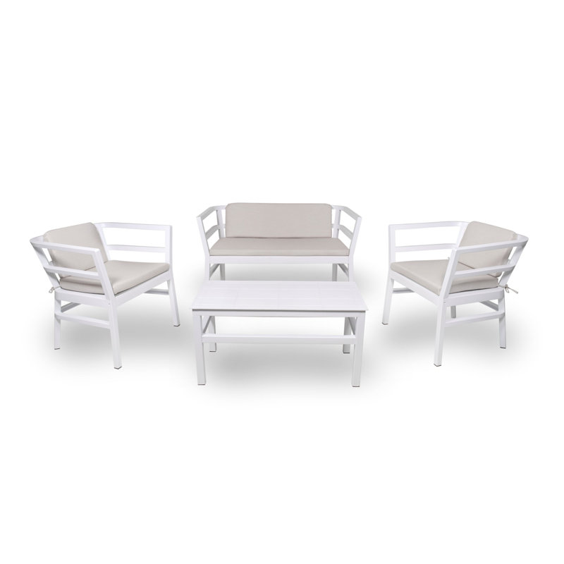 Click-Clack - 4 Piece Conversation Set, White, Gray