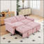 Canapé-lit convertible 73 po en velours rose avec matelas coulissant