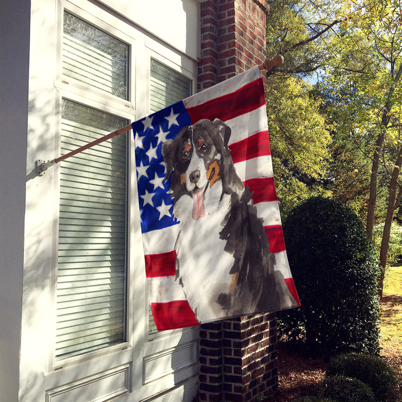Drapeau de maison en polyester à 2 côtés Shahnur, Bouvier bernois gris