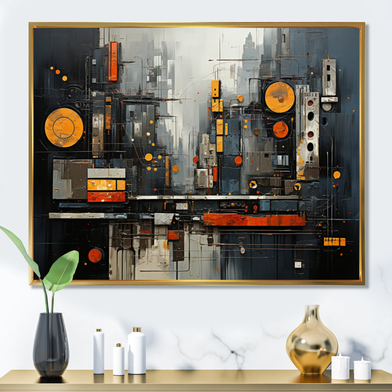 Urban Rhythms sur impression sur toile, H 16 po x l 32 po x P 1 po, Cadre flottant doré