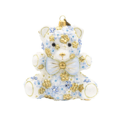 Ornement floral bleu en peluche