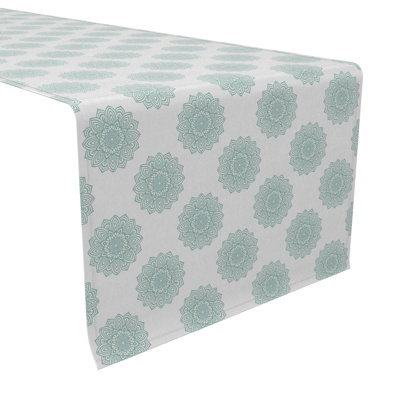 Rectangular Floral Cotton Twill Table Runner