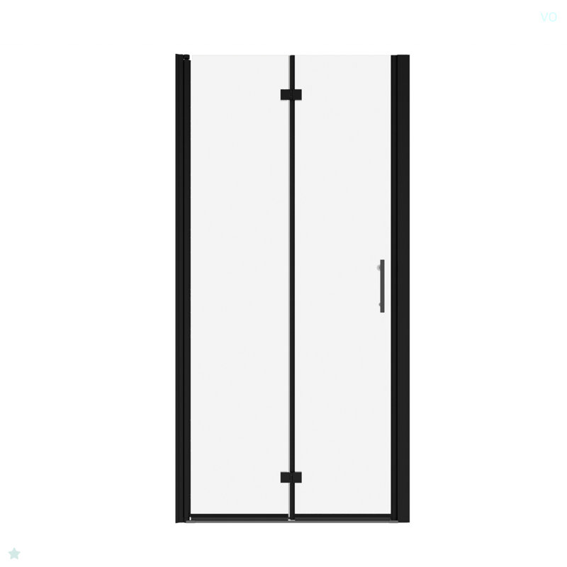 Porte de douche pivotante universelle à ajustement de 1 3/8 po, avec finition en verre trempé de 1/4 po 3472, Noir mat