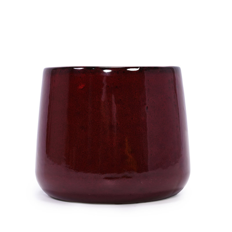 Modern 4 Pieces Bean Paste Red Flowerpot, Suitable For Indoor Outdoor Settings On Patio, Garden, Windowsills With A And Glossy Finish Modern, Pieces, Red, For, Settings, Windowsills, Ceramic Body