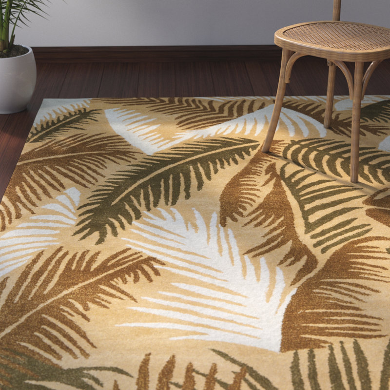 Tapis floral en laine / viscose taupe / multicolore Lucus, Rectangle de 5 pi x 8 pi