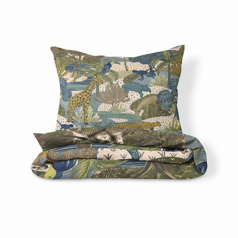 Animal Print Duvet Cover, Queen Duvet Cover + 2 Queen Shams