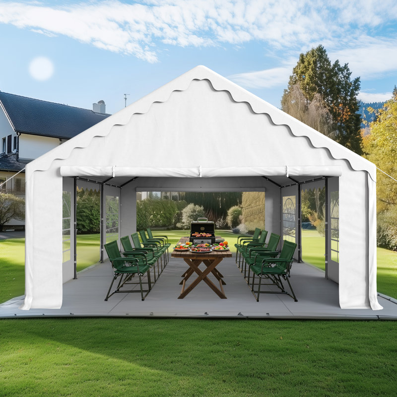 16 FT. W x 20 FT. D Steel Canopy Tent With 4 Removable Side Walls Heavy Duty Party Tents For Parties, 16 ft. W x 20 ft. D